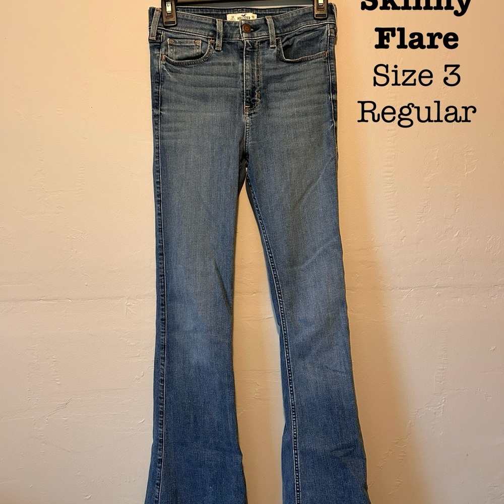 Hollister Blue Flare Wide Leg Jeans